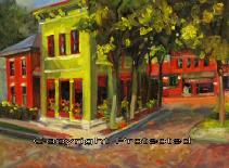 Ron Anderson's oil painting "Fudge Haus in German Village"