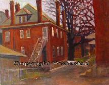 Ron Anderson's oil painting " Backyard on the East side"