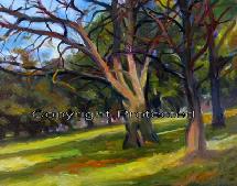 Ron Anderson's oil painting "Franklin Park in the afternoon"