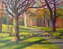 Ron Anderson's oil painting "Pathway in Franklin Park"